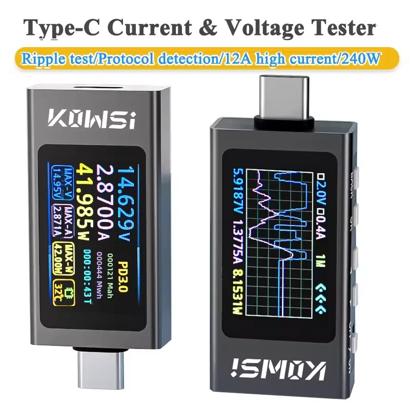 Diy Electronic Load - KWS-X1 Type-C Current and Voltage Monitor