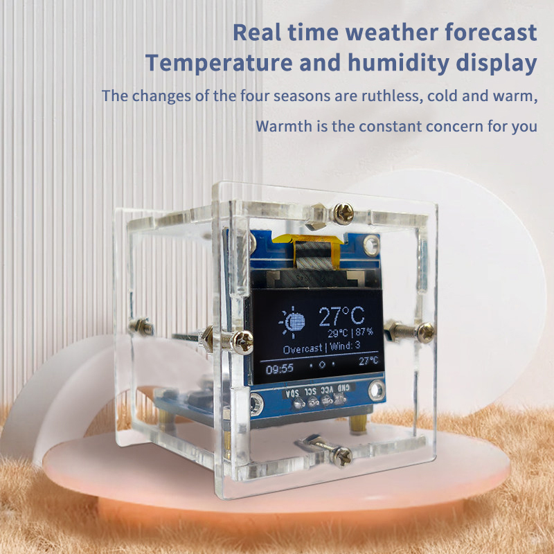 ESP8266 Mini Weather Clock Kit - Diy Electronics Soldering Kit 评论和价格
