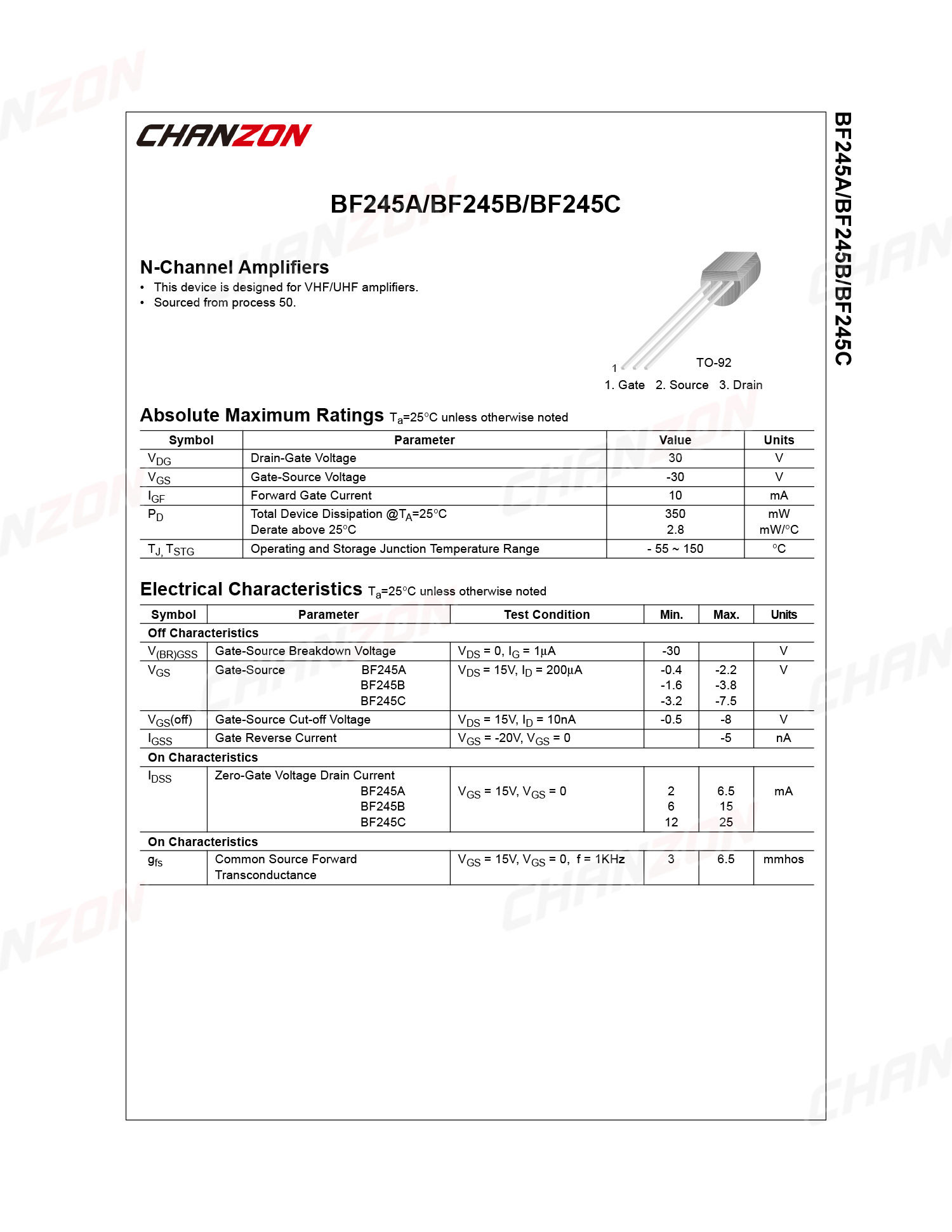10Pcs BF245A TO-92 N-Channel J - Diy Electronics Youtube Channel 评论和价格