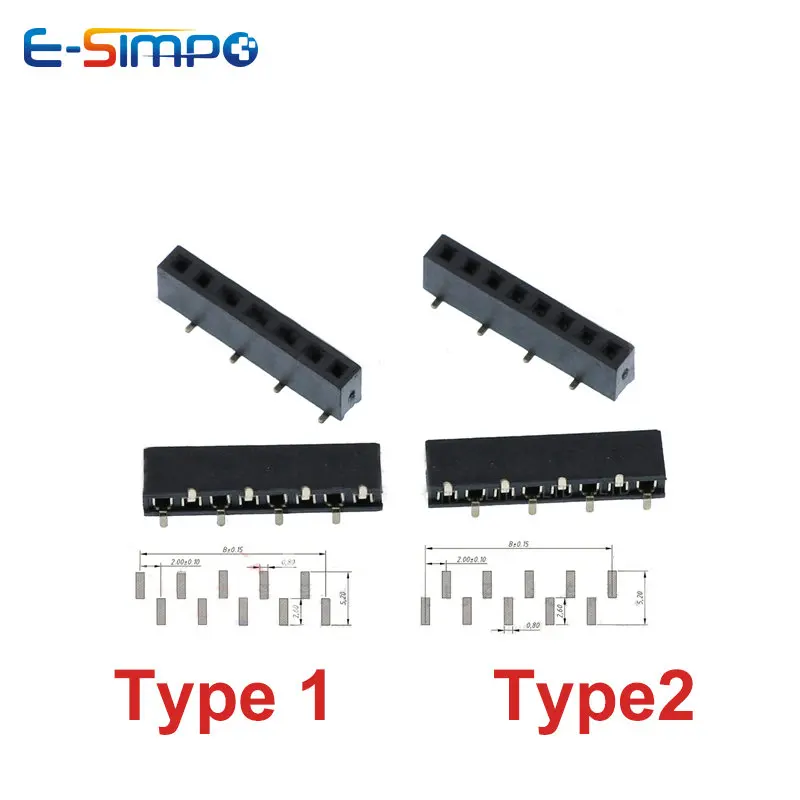 10pcs 2.0mm Pitch SMD 1*3P4P5P - Male Female Header Pin 评论和价格