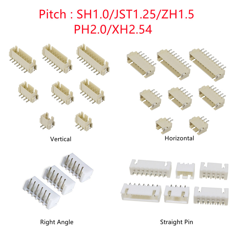 10PCS SH/JST/ZH/PH/XH Pitch 1. - Male Female Header Pin 评论和价格