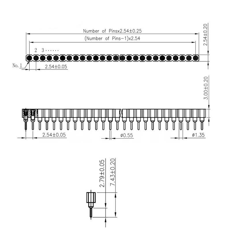 Javino 5/20/50Pcs 1x40 Pin Con - Male Female Header Pin 评论和价格