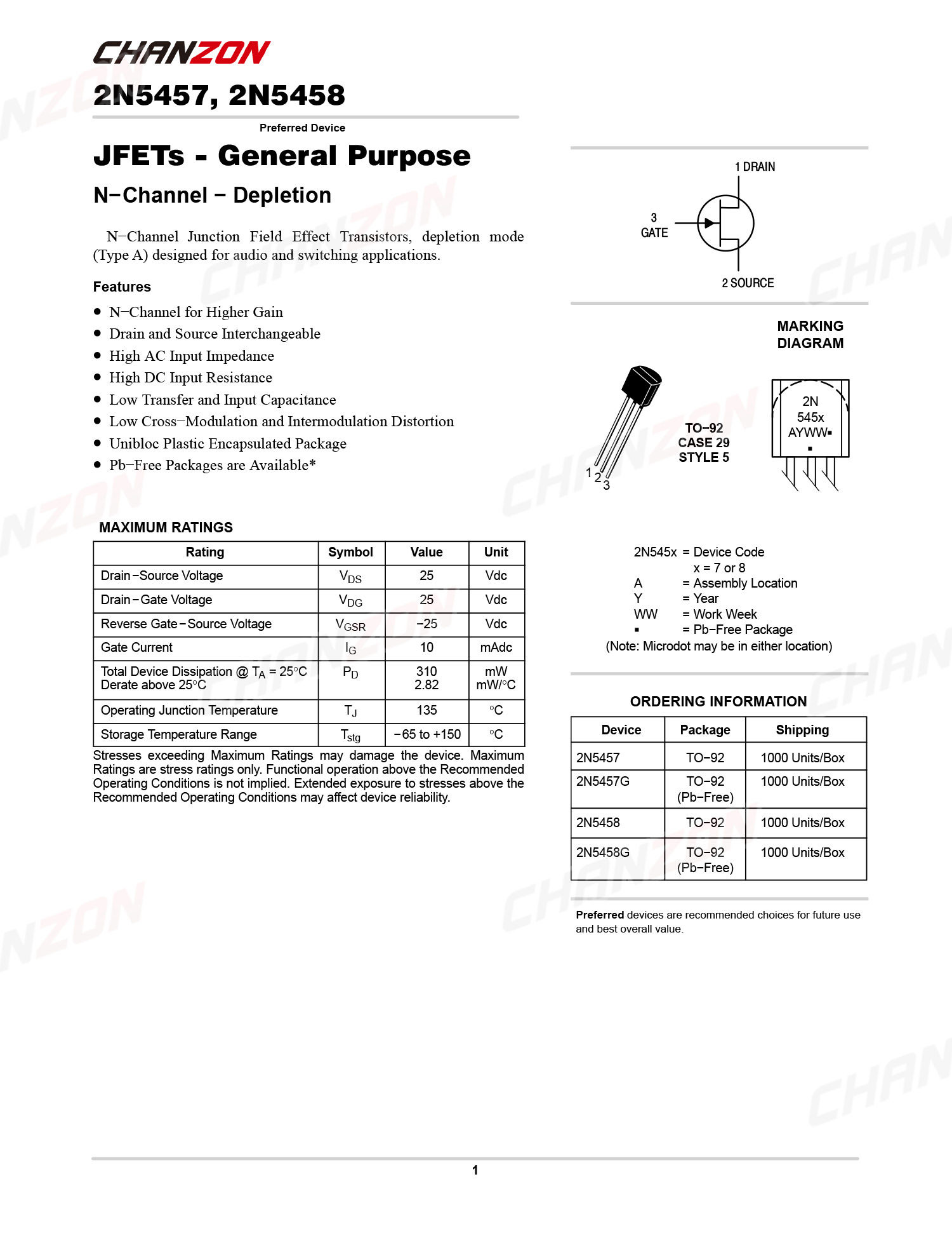 10Pcs 2N5457 TO-92 N-Channel A - Diy Electronics Youtube Channel 评论和价格