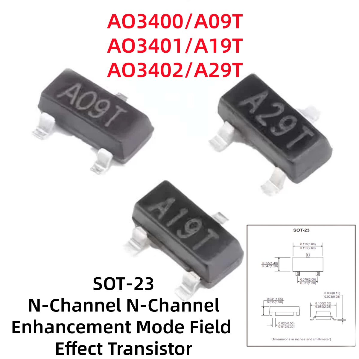 100-500Pcs AO3400/A09T AO3401/ - Diy Electronics Youtube Channel 评论和价格