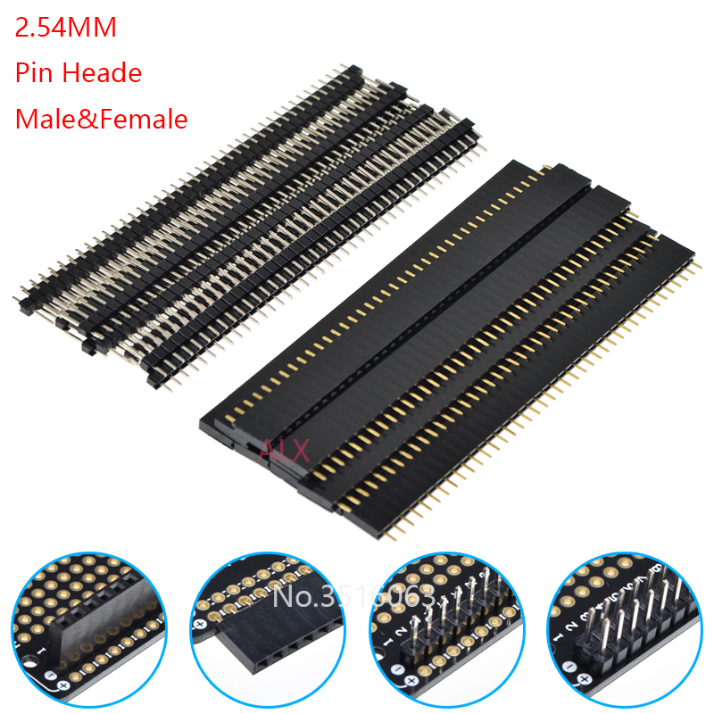 5/10Pcs 2.54mm 40 Pin 1x40 2X4 - Male Female Header Pin 评论和价格