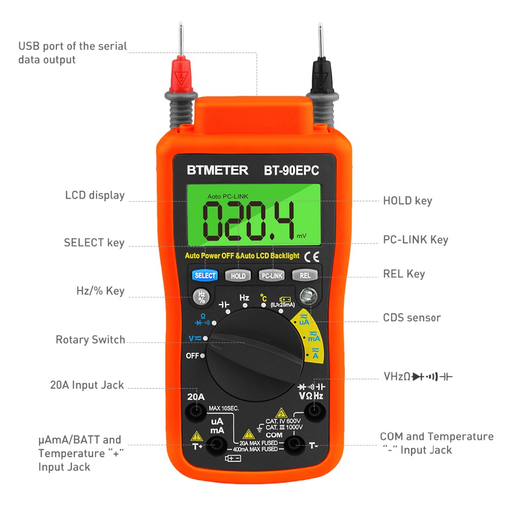 BT-90EPC Digital Multimeter Au - Logic Analyzer Usb 评论和价格