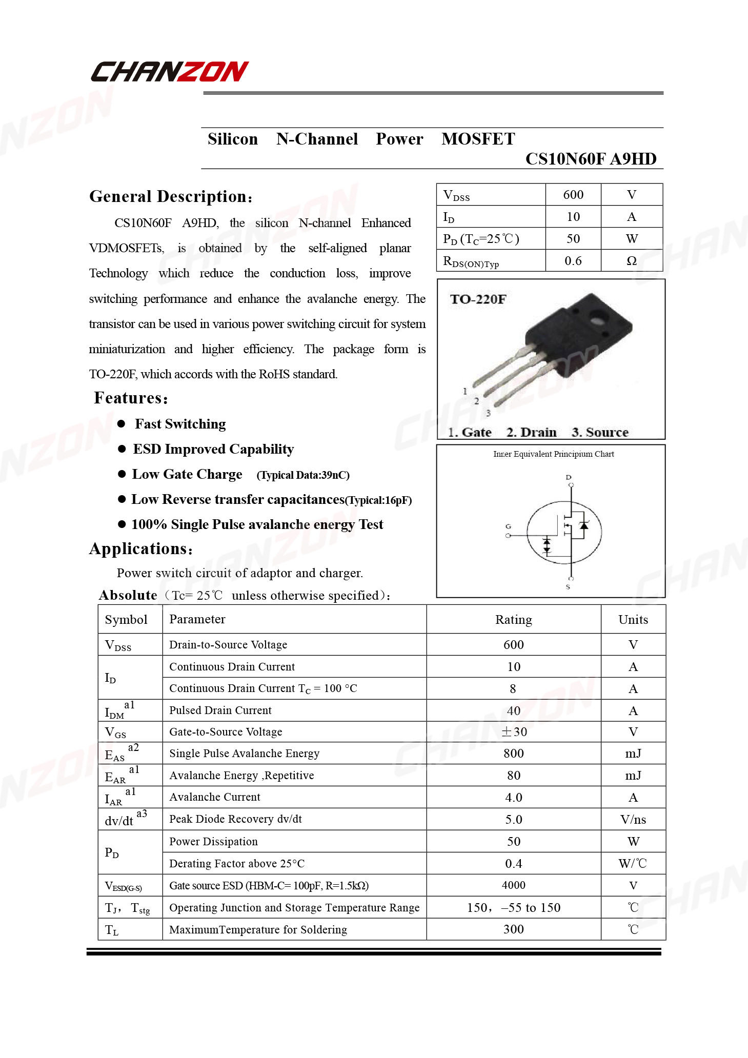 10pcs 10N60 TO-220F N-Channel  - Diy Electronics Youtube Channel 评论和价格