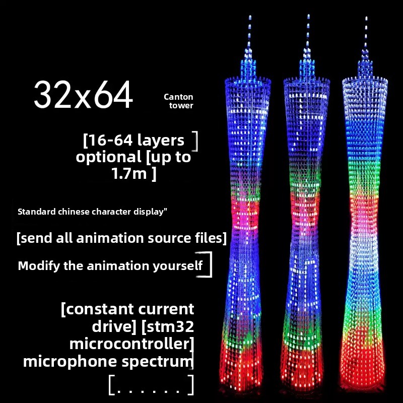 64 Layers Canton Tower DIY Ele - Diy Electronics Soldering Kit 评论和价格