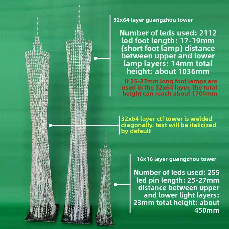 64 Layers Canton Tower DIY Ele - Diy Electronics Soldering Kit 评论和价格