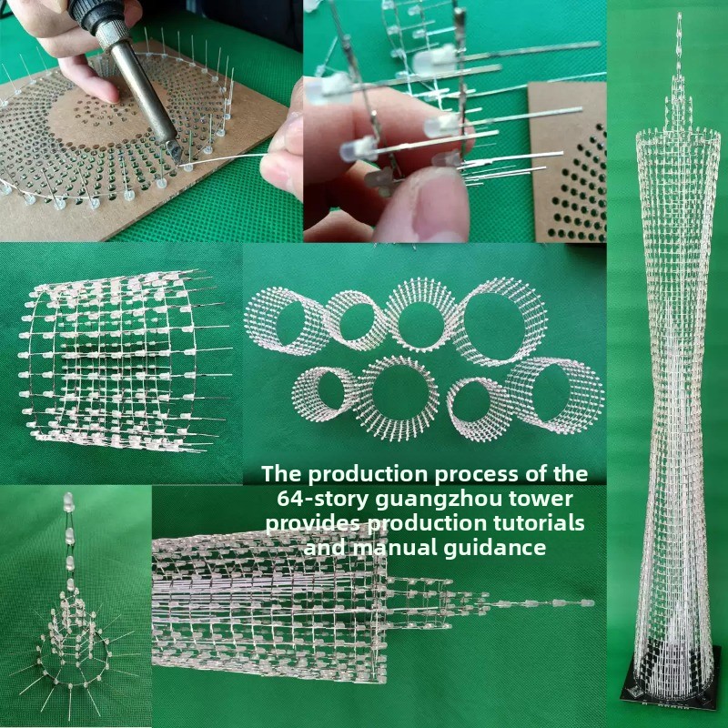 64 Layers Canton Tower DIY Ele - Diy Electronics Soldering Kit 评论和价格